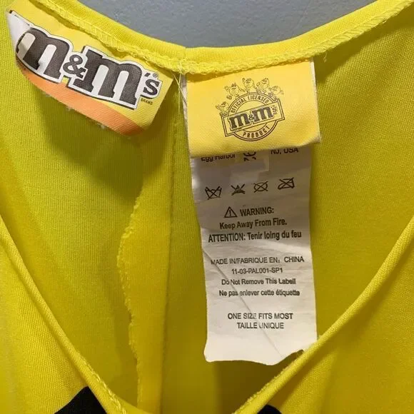 New Yellow M&M fitted Stretchy dress/costume One size fits most - Picture 9 of 11